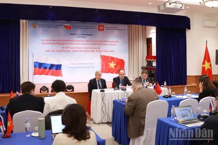 Quang cảnh họp báo. (Ảnh: TRUNG HƯNG)