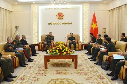 Quang cảnh buổi tiếp. (Ảnh: HÀ PHƯƠNG)