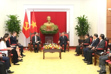 Quang cảnh cuộc tiếp tại Trụ sở Trung ương Đảng. (Ảnh: ĐĂNG KHOA)