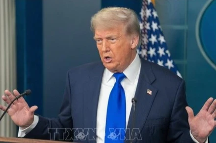 Tổng thống Mỹ Donald Trump phát biểu tại Nhà Trắng ở Washington, DC. (Ảnh: THX/TTXVN)