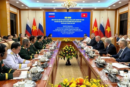 Quang cảnh hội đàm. (Ảnh: TRUNG HƯNG)