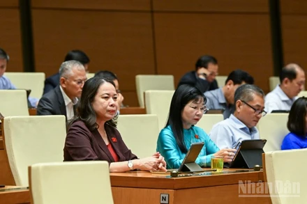 Các đại biểu Quốc hội tham dự phiên họp. (Ảnh: DUY LINH)