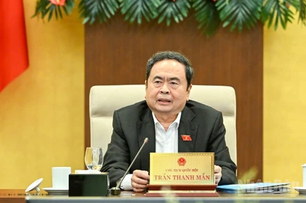 Chủ tịch Quốc hội Trần Thanh Mẫn phát biểu chỉ đạo phiên họp. (Ảnh: DUY LINH)