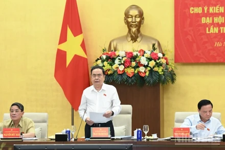 Chủ tịch Quốc hội Trần Thanh Mẫn phát biểu ý kiến tại cuộc họp. (Ảnh: DUY LINH)