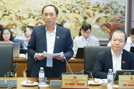 Đại biểu Lê Nhật Thành (Hà Nội) phát biểu.