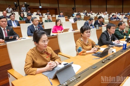 Đại biểu Quốc hội tham dự phiên họp. (Ảnh: DUY LINH)