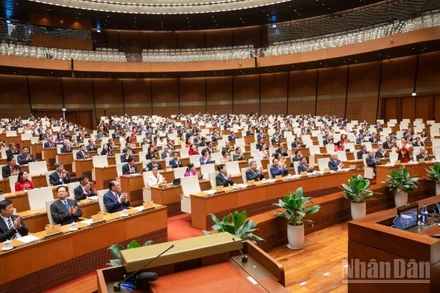 Quang cảnh phiên họp của Quốc hội, sáng 27/6/2025. (Ảnh: DUY LINH)