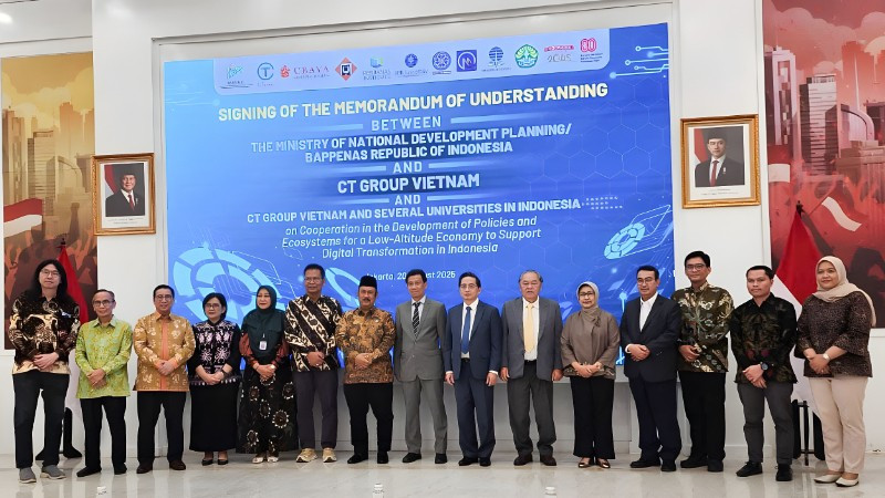 Lễ ký kết biên bản ghi nhớ hợp tác giữa CT Group và Bộ Kế hoạch Phát triển Quốc gia Indonesia.