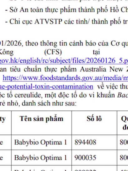 [Video] Bộ Y tế yêu cầu thu hồi, ngừng kinh doanh một số lô sữa do nhiễm độc tố