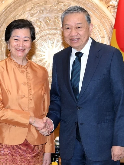 Tổng Bí thư Tô Lâm tiếp Đại sứ Campuchia tại Việt Nam Chea Kimtha. (Ảnh: ĐĂNG KHOA)