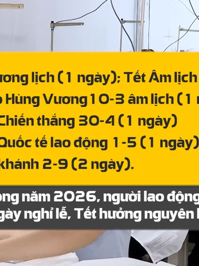 [Video] Nghỉ Tết Dương lịch 2026: Người lao động được nghỉ một ngày