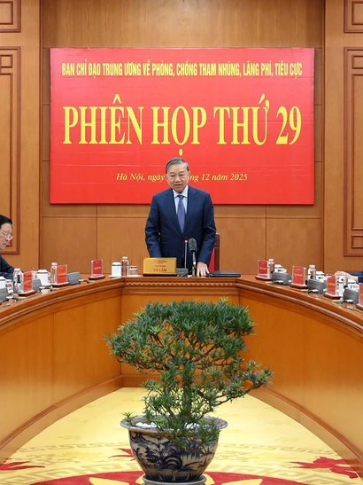 Tổng Bí thư Tô Lâm chủ trì Phiên họp thứ 29 của Ban Chỉ đạo Trung ương về phòng, chống tham nhũng, lãng phí, tiêu cực. 