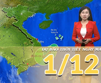 [Video] Dự báo thời tiết đêm nay và ngày mai 1/12/2025: Bão số 15 liên tục suy yếu