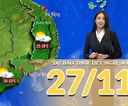 [Video] Dự báo thời tiết đêm nay và ngày mai 26/11/2025: Bắc Bộ rét sâu, bão KoTo mạnh lên ngoài Biển Đông