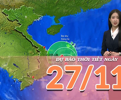 [Video] Dự báo thời tiết ngày 27/11/2025: Không khí lạnh tăng cường khiến Bắc Bộ rét sâu
