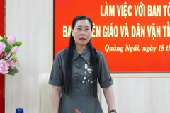 Đồng chí Bùi Thị Quỳnh Vân, Ủy viên Trung ương Đảng, Bí thư Tỉnh ủy Quảng Ngãi phát biểu kết luận tại buổi làm việc.