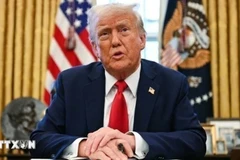 Tổng thống Mỹ Donald Trump phát biểu tại Nhà Trắng. (Ảnh: IRNA/TTXVN)