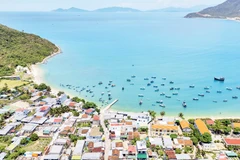 Toàn cảnh làng biển Ninh Vân, phường Đông Ninh Hòa, tỉnh Khánh Hòa. (Ảnh: MỸ HÀ)