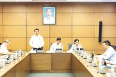 Đoàn đại biểu Quốc hội Thành phố Hồ Chí Minh thảo luận tại kỳ họp thứ 9 Quốc hội khóa XV. (Ảnh TIẾN LONG) 