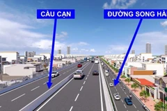Dự án BOT mở rộng Quốc lộ 13 có quy mô 10 làn xe, rộng 60m đang tập trung cho công tác đền bù giải phóng mặt bằng. (Ảnh: TÙNG ANH)