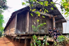 Ngôi nhà dài của người Ê Đê tại buôn Kmrơng Prông B, xã Ea Tu, thành phố Buôn Ma Thuột, tỉnh Đắk Lắk.