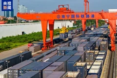 Một góc Cảng đường sắt quốc tế Nam Ninh. (Ảnh: CCTV)