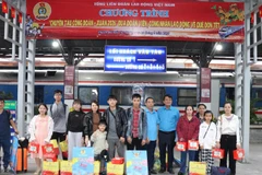 124 gia đình đoàn viên, người lao động từ Thành phố Hồ Chí Minh về quê đón Tết trên chuyến tàu Công đoàn.