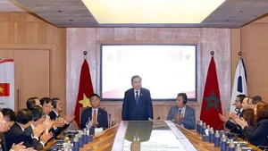 Chủ tịch Quốc hội Trần Thanh Mẫn dự khai mạc Tọa đàm chính sách thúc đẩy hợp tác kinh tế, thương mại và đầu tư Việt Nam-Morocco. (Ảnh: TTXVN)