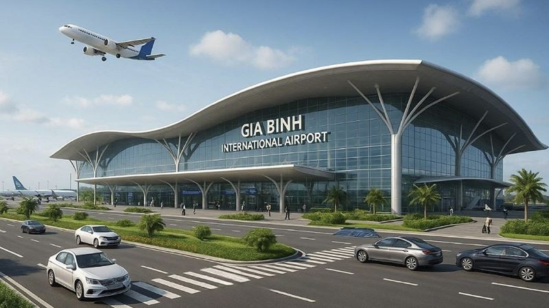 Phối cảnh nhà ga cảng hàng không quốc tế Gia Bình.