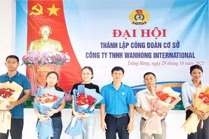 Công ty TNHH Wanhong International thành lập Công đoàn cơ sở.