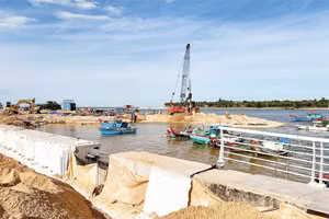 Nhiều tuyến đê khu vực cửa sông được cứng hóa, nâng cao hiệu quả chống lũ.
