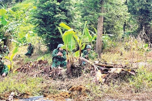 Bộ đội Biên phòng tỉnh Lào Cai triển khai đội hình tuần tra phong tỏa biên giới.