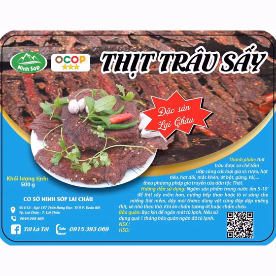 Thịt trâu sấy khô Ninh Sớp Lai Châu
