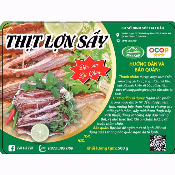 Thịt lợn sấy khô Ninh Sớp Lai Châu
