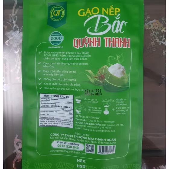 Gạo nếp bắc Quỳnh Thanh