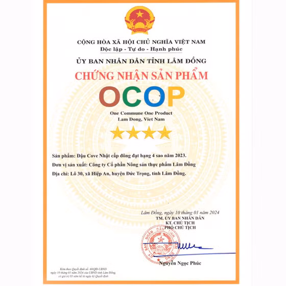 Đậu cove Nhật cấp đông Dalat Agri Foods