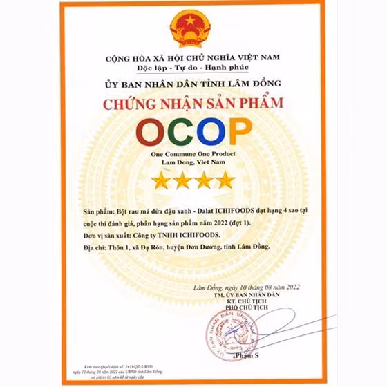 Bột rau má dừa đậu xanh Dalat Ichifoods 