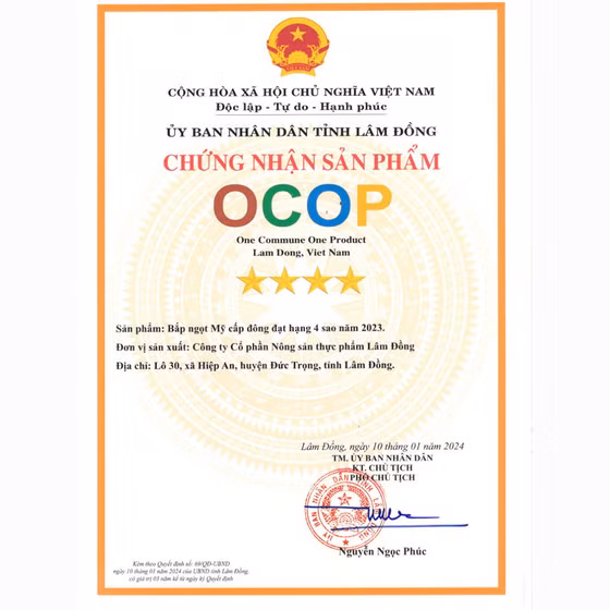 Bắp ngọt Mỹ cấp đông Dalat Agri Foods