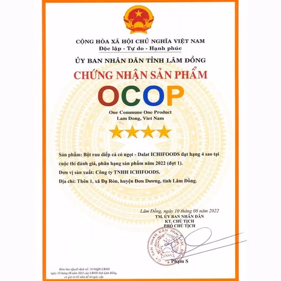 Bột diếp cá cỏ ngọt Dalat Ichifoods