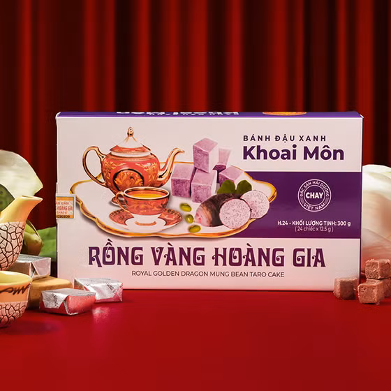 Bánh đậu xanh hương vị khoai môn Rồng Vàng Hoàng Gia