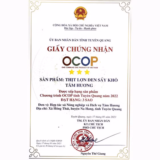 Thịt lợn đen sấy khô Tâm Hương