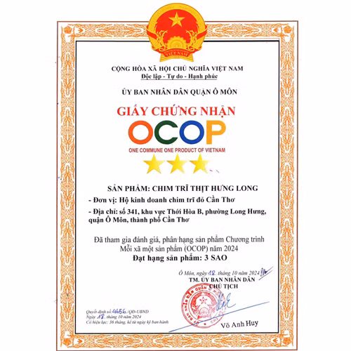 Chim trĩ thịt Hưng Long
