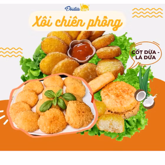 Xôi chiên phồng cốt dừa