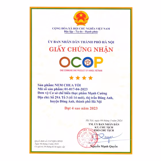 Nem chua tỏi Mạnh Cường