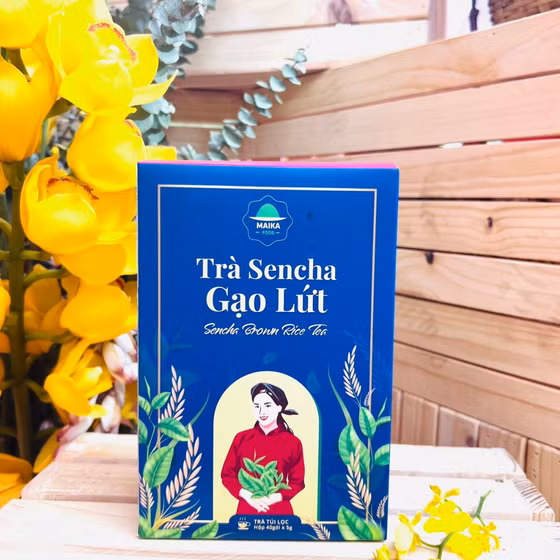 Trà Sencha gạo lứt