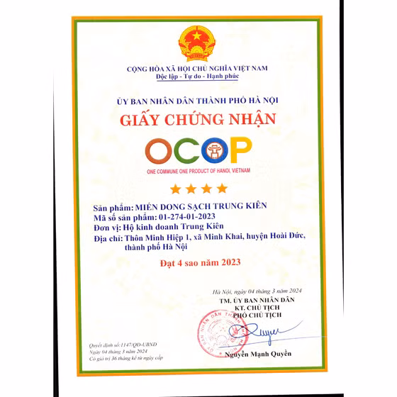 Miến dong sạch Trung Kiên