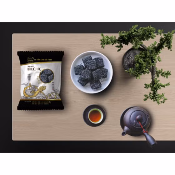 Bánh khô mè đen Bà Liễu Mẹ hộp 250g (gạo lứt)