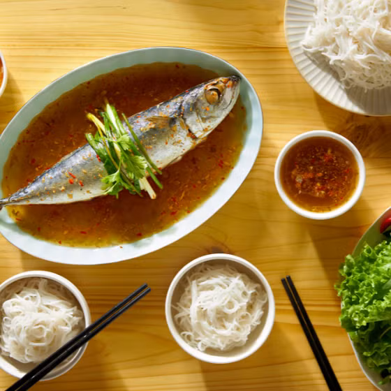 Cá nục hấp đóng gói Hồng Phát Khang