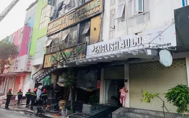 Hiện trường vụ hỏa hoạn tại quán Internet Huế Zone. (Ảnh: CTV)