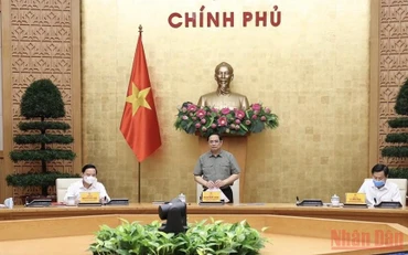 Thủ tướng Phạm Minh Chính phát biểu tại cuộc họp. (Ảnh: TRẦN HẢI).
